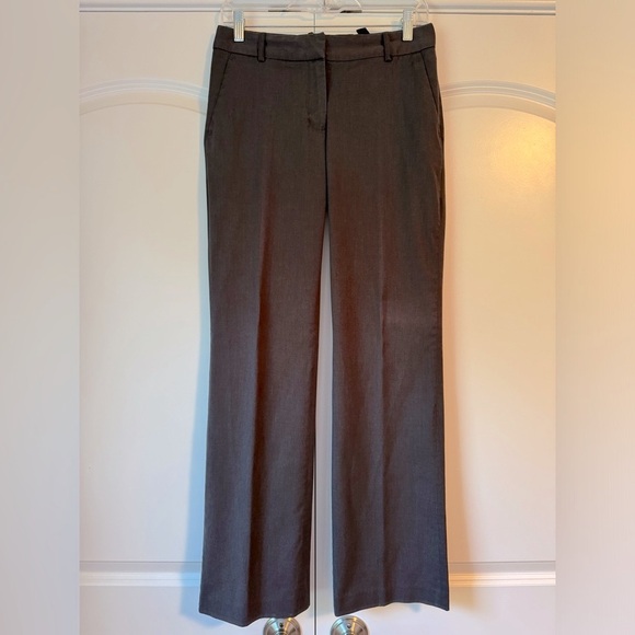 H&M Gray Dress Pants Trousers Boot Cut Wide Leg Charcoal Tailored Office - Picture 1 of 12